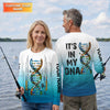 Maxcorners Personalized Fishing DNA Shirt, It's In My DNA Angler Gift For Men, Fishing UPF Shirts