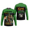 Maxcorners Fishing Makes Me Happy Shirt, Personalized Bigfoot St. Patrick's Day Fishing Long Sleeve For Men