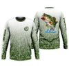 Maxcorners Custom Largemouth Bass Fishing Shirt for Men, Camo Green Angler Shirt, Fishing UPF Shirts