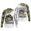 Maxcorners Basshole Kiss My Bass Fishing UPF Shirts, Funny Fishing Shirt, Fishing Shirts For Men