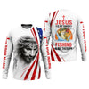 Maxcorners Jesus Is My Savior Fishing Is My Therapy Shirt, Personalized Christian Fishing Long Sleeve For Men