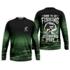 Maxcorners Custom Born To Go Fishing Long Sleeve Shirt, Funny Fisherman Gift for Men, Fishing UPF Shirts