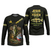 Maxcorners Jesus Made Me A Fisher Of Man Fishing UPF Shirts, Jesus Fishing Shirt, Funny Fishing Shirt