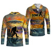 Maxcorners Gone Squatchin And Catchin UFO Bigfoot Fishing UPF Shirts, Fishing Gifts For Men, Fishing Shirts For Men