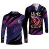 Maxcorners The Lone Below Shark And Skull Purple Fishing Shirt, SPF Shirt For Men, Men's Fishing Shirt