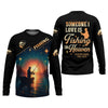 Maxcorners Someone I Love is Fishing in Heaven Shirt, Funny Fishing T-shirt, SPF Shirt For Men, Gift For Fisherman