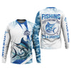 Maxcorners Fishing It's Not A Hobby It's A Lifestyle Blue Camo Fishing UPF Shirts, Blue Marlin Fishing Shirts For Men