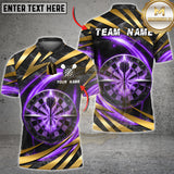 Maxcorners Dart Jersey Golden Cosmic Energy Neon Swirl Design Multioptions Personalized Name, Team Name Unisex 3D Shirt (4 colors)