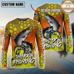 Maxcorners Chinook Fishing Blue Wave Dynamic Skinfish Pattern Sport Jersey Personalized Name, Team Name 3D All Over Printed Clothes