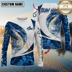 Maxcorners Marlin Fishing Blue Wave Dynamic Sport Jersey Personalized Name, Team Name 3D All Over Printed Clothes
