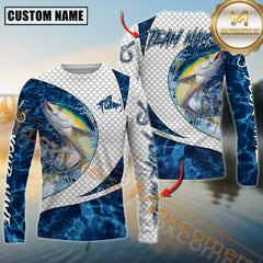 Maxcorners Tuna Fishing Blue Wave Dynamic Sport Jersey Personalized Name, Team Name 3D All Over Printed Clothes
