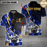 Maxcorners Bowling Lightning Strike Fire Multicolor Options Personalized Name, Team Name 3D Shirt (4 Colors)
