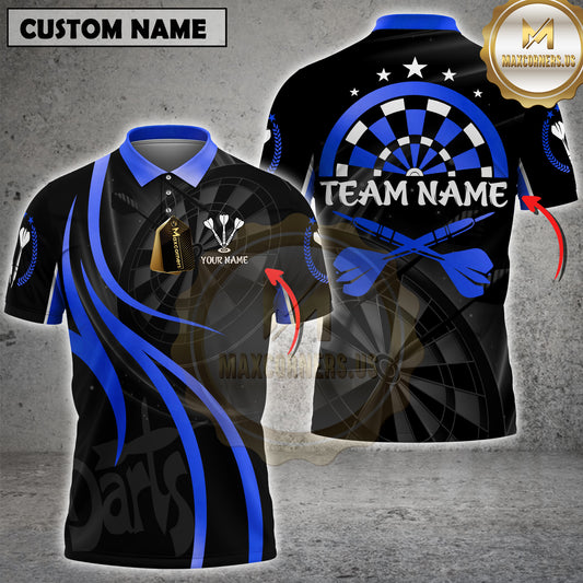 Maxcorners Golden Darts Champion Design Multicolor Options Personalized Name, Team Name 3D Shirt (4 Colors)
