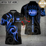 Maxcorners Bowling Shirt Golden Bowling Ball Crown Tribal Pattern Multicolor Options Personalized Name, Team Name 3D Shirt (6 Colors)