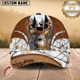 Maxcorners Buck Deer Antler Woodland Camo Multicolor Options Personalized Name 3D Cap