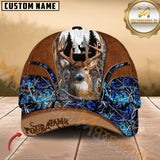 Maxcorners Buck Deer Antler Woodland Camo Multicolor Options Personalized Name 3D Cap