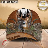Maxcorners Buck Deer Antler Woodland Camo Multicolor Options Personalized Name 3D Cap