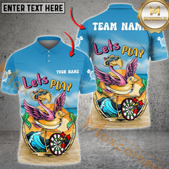 Maxcorners Dart Shirt Tropical Flamingo Beach Style Personalized Name, Team Name 3D Shirt