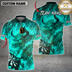 Maxcorners Darts Shirt Bull Fire Flames Multicolor Options Personalized Name, Team Name 3D Shirt (4 Colors)
