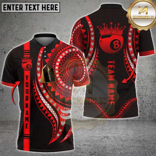 Maxcorners Billiards 8 Ball Gold Mandala Multicolor Options Personalized Name, Team Name 3D Shirt (6 Colors)