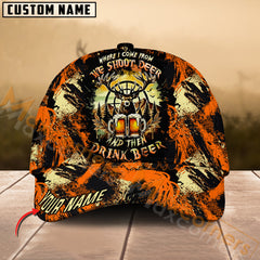Maxcorners Hunting Hat – Shoot Deer Then Drink Beer Quote Design, Multicolor Options Personalized Name Custom Cap