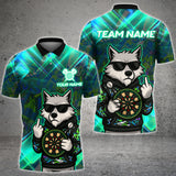 Graffiti-style wolf dart shirt with fierce artwork – custom name and team 3D design in multicolor options