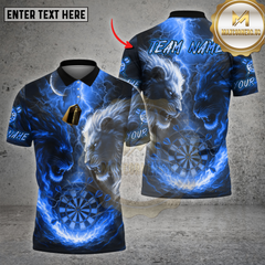 Maxcorners Dart Shirt Lion Fire vs Ice Design Multioptions Personalized Name, Team Name Unisex 3D Shirt (4 Colors)