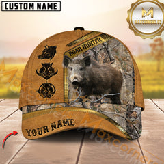 Maxcorners Golden Line Premium Pattern Hunting Personalized Name 3D Cap (Multioption)