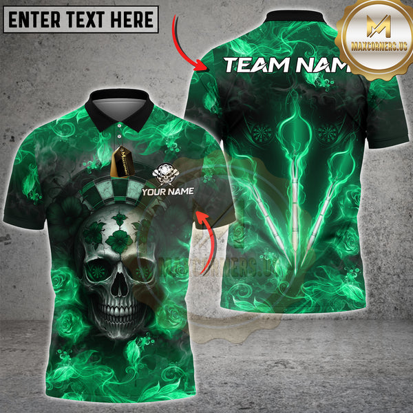 Maxcorners Darts Shirt Skull Flame Flower Target Multioptions Personalized Name, Team Name Unisex 3D Shirt (4 Colors)