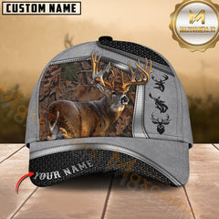 Maxcorners Deer Hunting Antler Buck Camo Design Multicolor Options Personalized Name 3D Cap