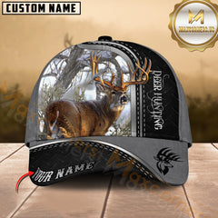 Maxcorners Deer Hunting Antler Buck Woodland Style Multicolor Options Personalized Name 3D Cap