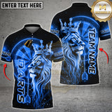 Maxcorners Darts Shirt Lion King Crown Gold Multioptions Personalized Name, Team Name Unisex 3D Shirt (4 Colors)