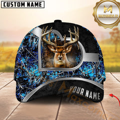 Maxcorners Silver Deer Hunting Camo Multicolor Options Personalized Name 3D Cap