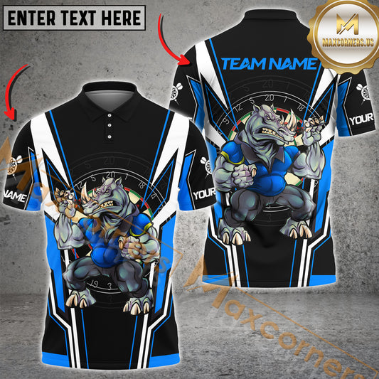 Maxcorners Darts Shirt Savage Rhino Thrower Multicolor Options Personalized Name, Team Name 3D Shirt (4 Colors)