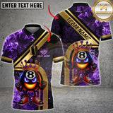 Maxcorners Billiards Shirt King 8 Ball Golden Fire Design Multicolor Options Personalized Name, Team Name 3D Shirt (4 Colors)