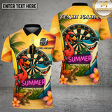 Maxcorners Summer Flamingo Shark Dartboard Tropical Vibes Multioptions Personalized Name, Team Name Unisex 3D Shirt