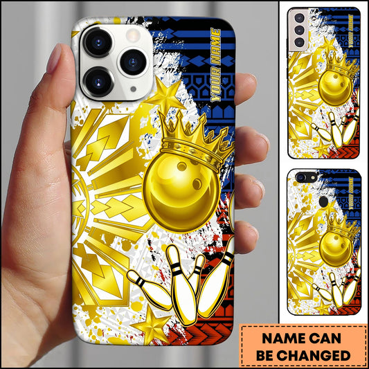 Maxcorners Bowling Crown Tribal Pattern Star Personalized Name 3D Phone Case
