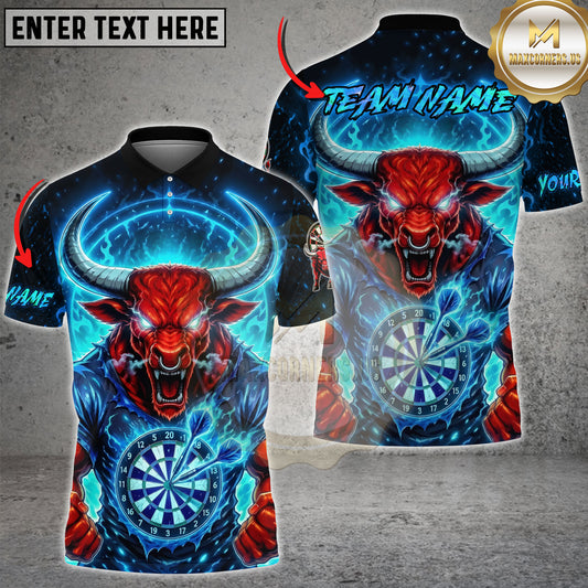 Maxcorners Bull Demon Darts Multicolor Options Personalized Name, Team Name 3D Shirt (4 Colors)