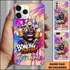 Maxcorners Bowling Beer Cheers Party Multicolor Personalized Name 3D Phone Case