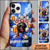 Maxcorners Funny Bowling Beer Drunk Cartoon Multicolor Personalized Name 3D Phone Case