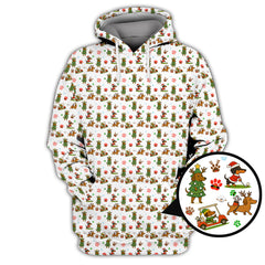 Maxcorners Christmas Golf Shirt, Funny Dachshund Golf Shirt, Pattern Golf Shirt For Men
