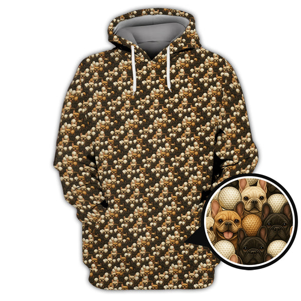 Maxcorners French Bulldog Golf Shirt For Men,Funny Pattern Golf Shirt, Dog Golf Shirt For Golfer