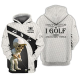 Maxcorners I Golf And Know Things Custom Golf Shirt Crazy Golf Skull Swing Tee Black White