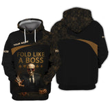 Fold Like A Boss Poker Shirt for Men, Custom Poker T Shirts, Gifts for Poker Players