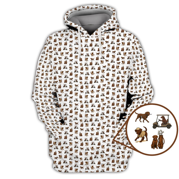Maxcorners Golf Pattern Shirt, Labrador Golf Shirt For Golfer, Crazy Dog Golf Shirt For Men