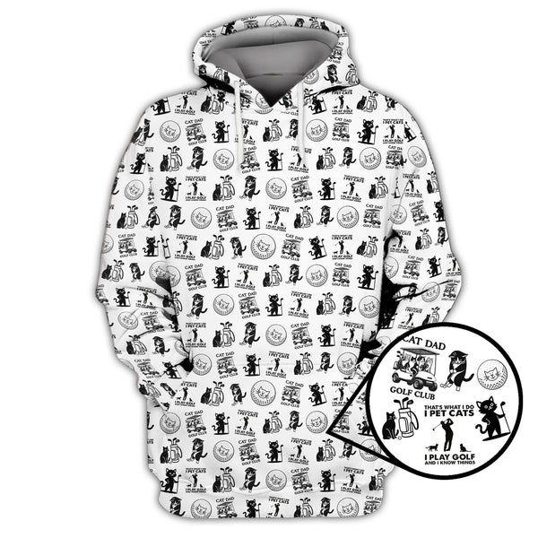 Maxcorners Cat Golf Shirt - Pattern Golf Shirt For Men - Cat Dad Golf Club Shirt For Golfers