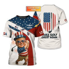 Maxcorners 4th Of July Golf Shirt Custom Name, Trump Golf Polos, Patriotic Golf Shirts, Funny Golf Shirt For Men LM0509