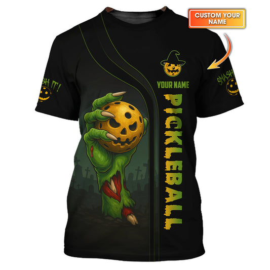 Maxcorners Personalized Pickleball Halloween Shirt, Funny Pickleball Shirts, Pickleball Lover Gifts LM0509