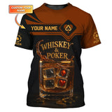 Custom Poker Shirts, Whiskey Poker Custom Name Shirt for Men, Poker Gift for Lover