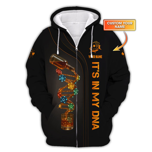 Poker In My DNA Custom Personalized Poker Chips Shirts, Poker Whiskey T Shirt, Poker Gift Ideas